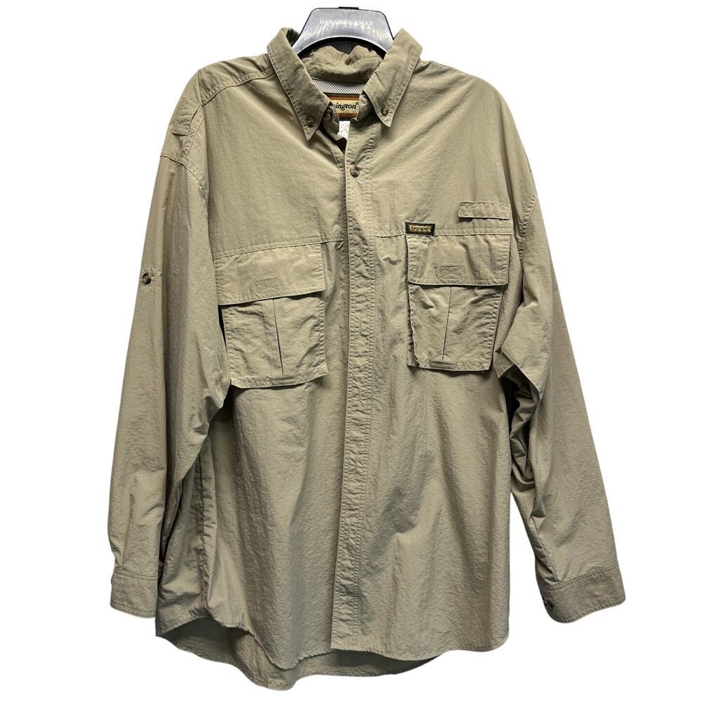 Vintage Remington Mens LS Fishing Hiking Shirt XL Vented